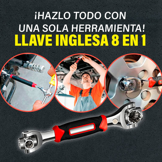 🔧 Llave Inglesa Multifuncional 8 en 1