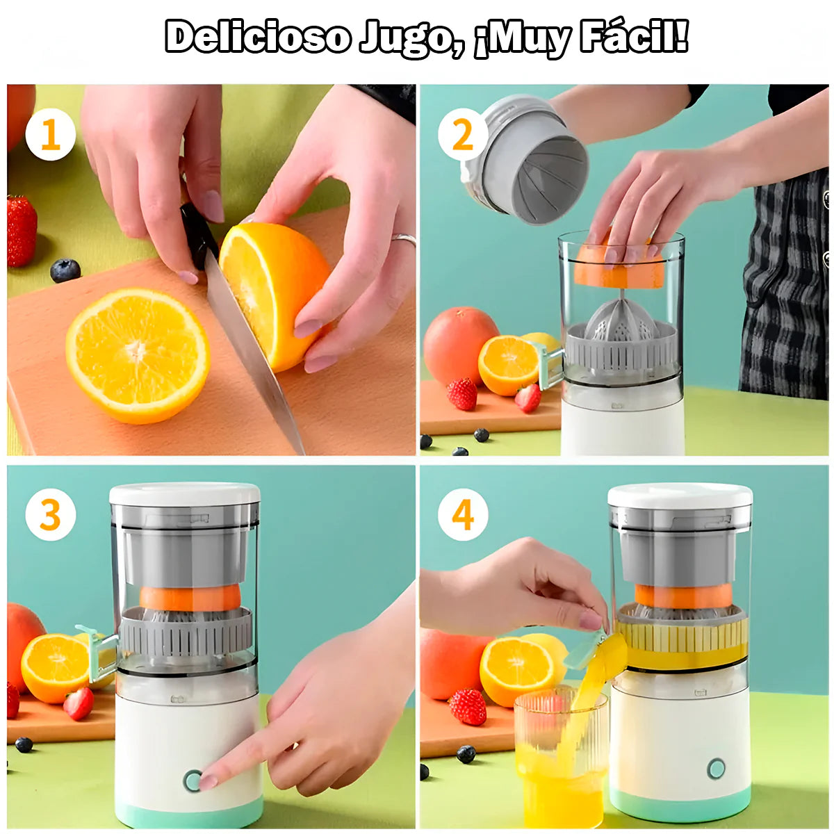 Exprimidor de Frutas Eléctrico Recargable – Jugos Naturales al Instante