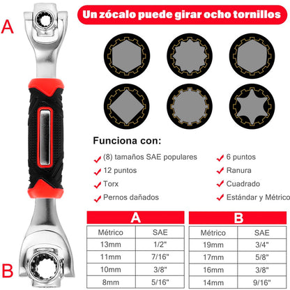 🔧 Llave Inglesa Multifuncional 8 en 1