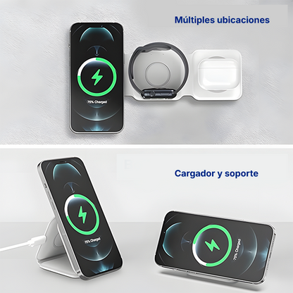 Cargador inalámbrico plegable 3 en 1